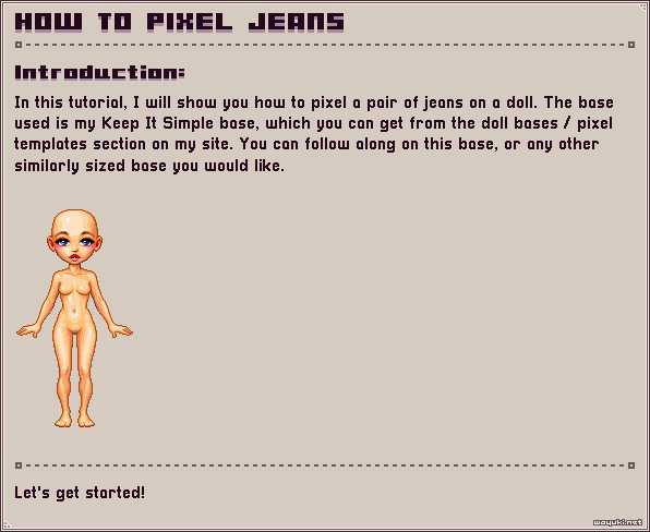How to pixel jeans introduction