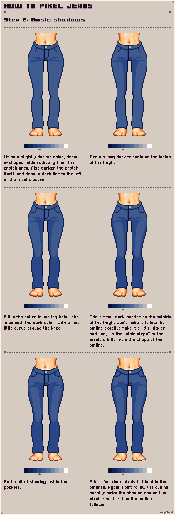 How to pixel jeans step 2