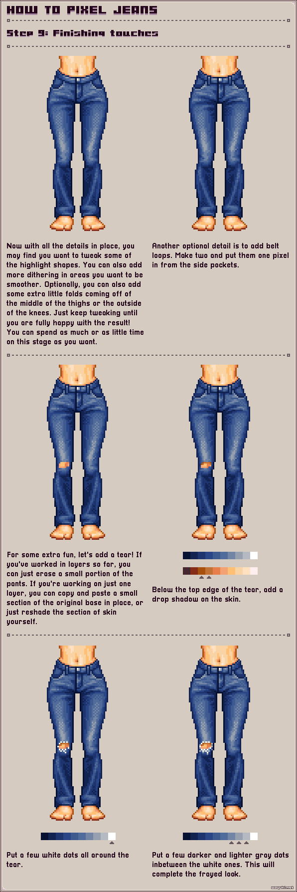 How to pixel jeans step 9
