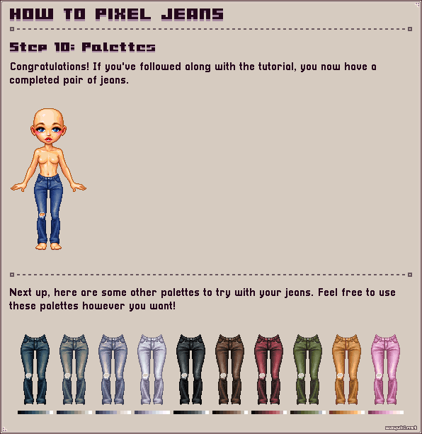 How to pixel jeans step 10