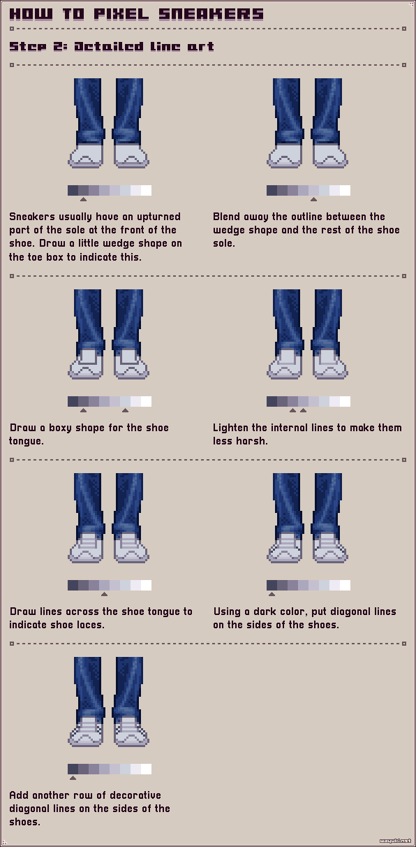 How to pixel sneakers step 2
