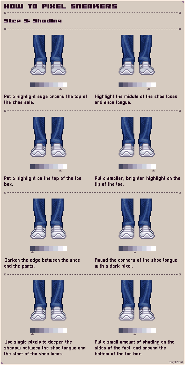 How to pixel sneakers step 3