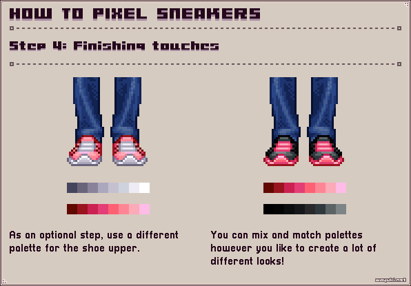 How to pixel sneakers step 4